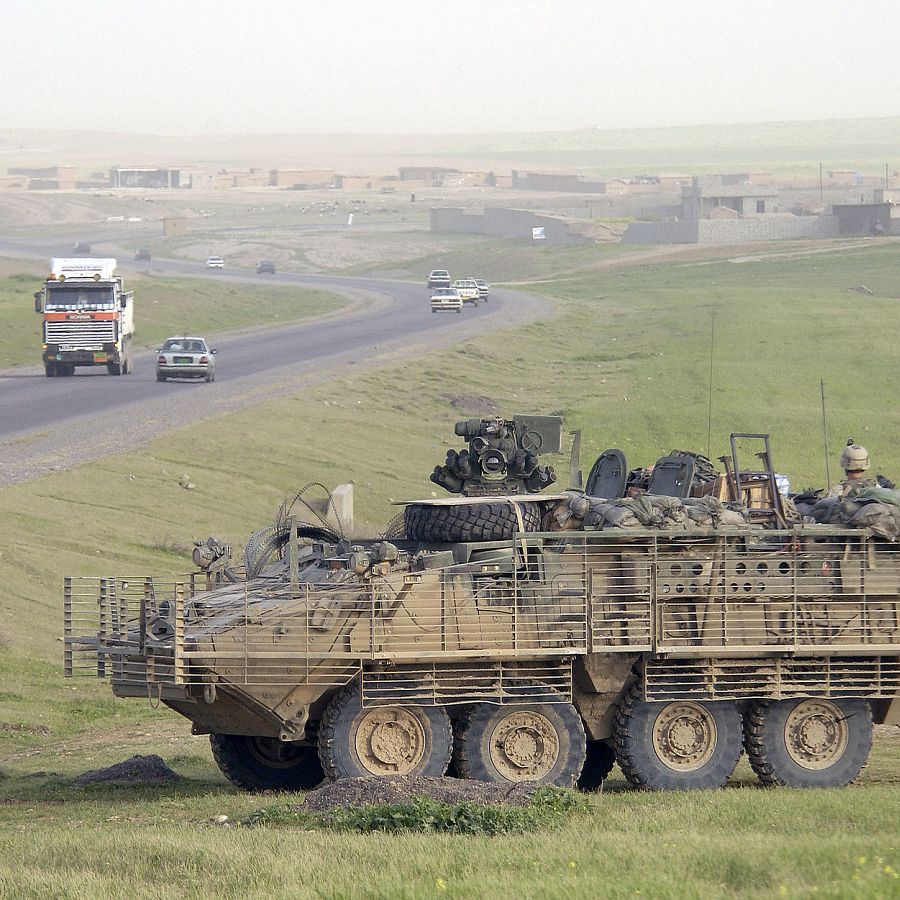 A US Army (USA) M1126 Stryker near Mosul, Iraq (2005)